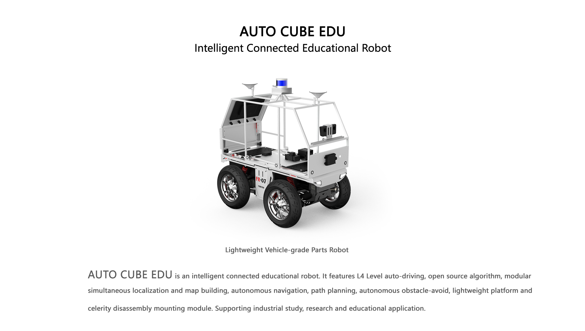 YUHESEN self-driving educational robot AUTO CUBE EDU autonomous robot